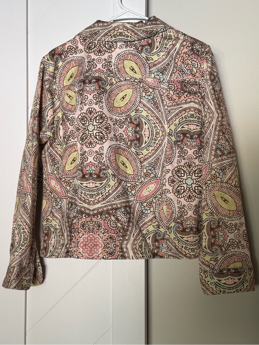Ruby Rd. Paisley Print Cotton Button Front Jacket Size 16 - Picture 7 of 7